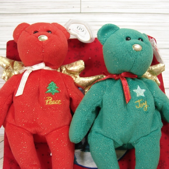 Christmas Holiday 3 pc Set Rudolph Soft Book and 2 Vtg Beanie Bears from 2003 - Picture 9 of 13